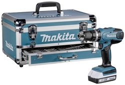 Wiertarka udarowa akumulatorowa MAKITA/zasilana 18 V 42 Nm + 2 akumulatory 1,5 Ah + ładowarka + aluminiowa walizka + akcesoria 70 sztuk  Makita HP488D009  2-biegowa-Wkrętarka udarowa akumulatorowa  zaw. 2 akumulatory, zaw. ładowarkę, zaw. walizkę, zaw. ak