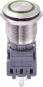 Przycisk wandaloodporny chwilowy TRU COMPONENTS LAS1-BGQ-11E/G/12V, 1 x wył/(wł), IP67, 1 szt.