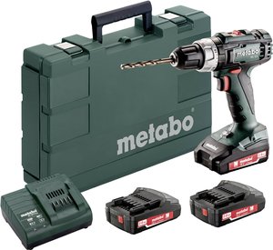 Wiertarko-wkrętarka akumulatorowa Metabo BS 18 L Set 602321540 18 V 2 Ah zaw. 3 akumulatory, zaw. walizkę