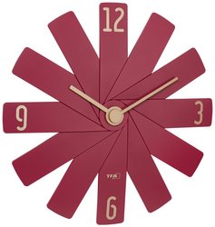 TFA Dostmann 60.3020.05 Kwarcowy Zegar ścienny 400 mm x 37 mm x 400 mm czerwony cicha praca mechanizmu