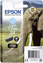 Epson atrament T2425, 24 tusz oryginalny  Jasny cyjan C13T24254012