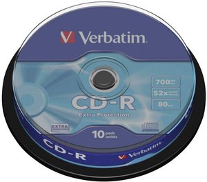 Verbatim CD-R 700MB 52x dodatkowa ochrona 10 wrzecion CD-R Verbatim 43437 10 szt.