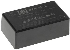 Seria zasilaczy impulsowych MEANWELL serii MPM-65 Medyczne enkapsulowane pojedyncze wyjście Moc: 65W Zasilacz AC/DC Mean Well MPM-65-15 15 V/DC  65 W