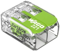 Złącze zaciskowe WAGO 221 221-422, PIN: 2, 450 V, 32 A, 100 szt.