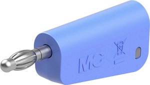 Pojedyncza wtyczka 4 mm całkowicie niebieska Stäubli LQ-4N-30 Wtyk laboratoryjny 1 szt.
