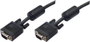 Kabel SVGA Manhattan z rdzeniami ferrytowymi, złącze męskie VGA na męskie VGA, 3 m Kabel VGA Manhattan 317733, ze złączem śrubowym, z rdzeniem ferrytowym, 3.00 m