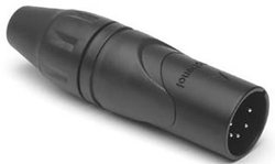 Złącze męskie XLR Amphenol AX5MB-AU, złocony, złącze męskie proste, 1 szt.