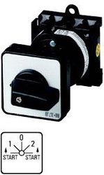 Przełącznik przyciskowy, styki: 4, funkcja przycisku w pozycji START, 20 A, płyta przednia: START 1-0-2 START, 45°, chwilowy/zatrzaskowy, konstrukcja pośrednia Przełącznik przyciskowy Eaton T0-2-8177/Z     1 szt.