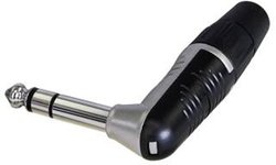 3-biegunowy, kątowy wtyk telefoniczny 1/4",, korpus niklowany, styki niklowane Złącze męskie jack 6,35 mm Rean AV RP3RC RP3RC, złącze męskie, 1 szt.