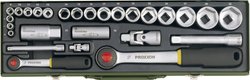 Klucze nasadowe z grzechotką Proxxon Industrial 23020, 1/4'' (6,3 mm), 1/2'' (12.5 mm), 27 szt.