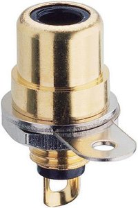 Gniazdo cinch do montażu panelowego Lumberg BTO 1 V, czarne