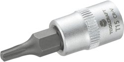 Końcówka klucza nasadowego 6,3 mm (1/4'') z końcówką T15 do uchwytu T Nasadka trzpieniowa TOOLCRAFT T15 816081 profil T 1 szt.