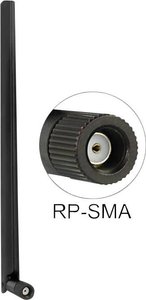 Delock Antena WLAN 802.11 ac/a/h/b/g/n RP-SMA 3~6 dBi złącze dookólne Delock 88900 Antena prętowa WLAN 6 dB 2.4 GHz, 5 GHz