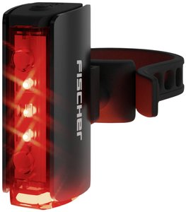 FISCHER FAHRRAD Lampa rowerowa tylna PLUS TWIN STOP LED czarny