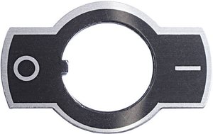 Etykieta przełącznika APEM U99, O = 12 mm, metalowa, czarna