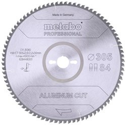 Tarcza tnąca Metabo ALUMINIUM CUT PROFESSIONAL 305 x 30 x 2.2 mm 1 szt.