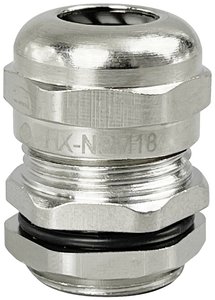 TRU COMPONENTS  Dławnica kablowa  M18  mosiądz (niklowany) Dławnica kablowa TRU COMPONENTS TC-10302828, 1 szt.