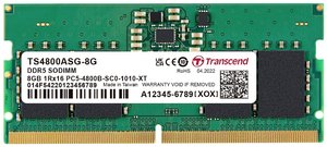 Transcend Pamięć robocza do laptopów - moduł DDR5 8 GB 1 x 8 GB ECC 4800 MHz 262pin SO-DIMM CL40 TS4800ASG-8G