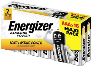 Energizer Power Alkaline Micro Baterie, zestaw 16 Bateria AAA/R03 Energizer Power  1.5 V 16 szt.