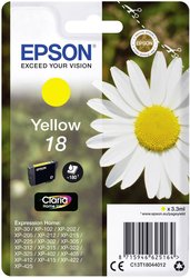 Epson atrament T1804, 18 tusz oryginalny  Żółty C13T18044012