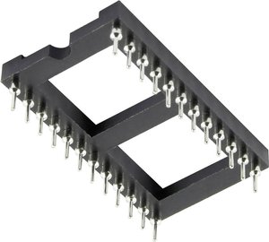 TRU COMPONENTS  Podstawka pod układy scalone Wymiary siatki: 2.54 mm, 15.24 mm Ilość styków: 24  1 szt.