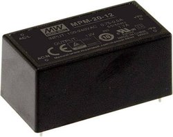 Seria zasilaczy impulsowych MEANWELL serii MPM-20 Medyczne enkapsulowane pojedyncze wyjście Moc: 20W Zasilacz AC/DC Mean Well MPM-20-24 24 V/DC 0.9 A 21.6 W
