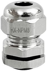 TRU COMPONENTS  Dławnica kablowa  M8  mosiądz (niklowany) Dławnica kablowa TRU COMPONENTS TC-10302816, 1 szt.