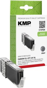 KMP Tusz Zamiennik Canon CLI-571GY XL Szary  atrament KMP C107GX 1569,0041, 1 szt.