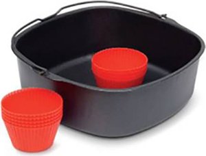 Zestaw do pieczenia Philips XXL HD9956 / 00, XXL, + 9 filiżanek do muffinek, czarny Zestaw akcesoriów do pieczenia Philips HD9956/00, do Airfryer