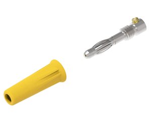 Wtyk bananowy ø4mm z przykręcaną izolatorem, kolor żółty, złącze śrubowe M3 Electro PJP 1060-C-CD1-J Listwa pin - męska 1 szt.