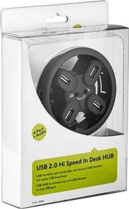 Hub USB 2.0 Goobay 93896, 4 x USB 2.0, czarny, 80 mm