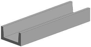 Profil U evergreen 261, polistyren, (D x S x W) 350 x 0.94 x 1.5 mm