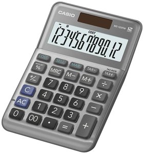 Casio MS-120FM  Kalkulator stołowy szary Wyświetlacz: 12 bateryjne, energią słoneczną (S x W x G) 101 x 148.5 x 27.6 mm