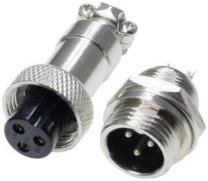 Złącze męskie okrągłe 453542, styki:3, 250 V/AC, 3 A, 1 zest.