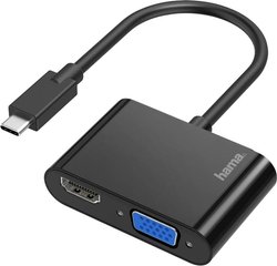adapter USB-C, HDMI, VGA Hama 00200313 00200313, [1x złącze męskie USB-C - 1x złącze żeńskie VGA, złącze żeńskie HDMI]
