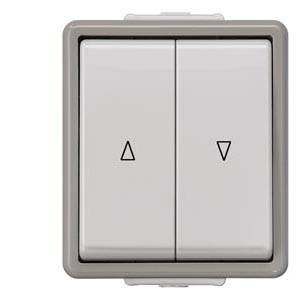 DELTA powierzchnia IP44, AP ciemnoszary/jasnoszary Przycisk migawki z elektrycznym wer. Siemens Osprzęt elektroinstalacyjny   Przełącznik do żaluzji Delta  5TD4708