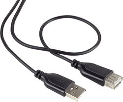 Kabel USB Renkforce, USB 2.0, Złącze męskie USB-A, Złącze żeńskie USB-A, 1.00 m