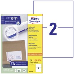 Avery-Zweckform 3655-200 Etykieta uniwersalna 210 x 148 mm Papier biały 440 szt. Trwały Drukarka atramentowa, Drukarka Laserowa, Kopiarka