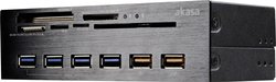 Wbudowany czytnik kart pamięci Akasa AK-HC-07BK AK-HC-07BK USB 2.0 (płyta główna), USB 3.2 Gen 1 (Płyta główna), Molex, SATA