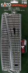 2-860 H0 Kato Unitrack Przełącznik, Lewy 492 mm 10 ° 867 mm