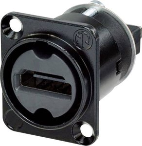 Złącze HDMI NAHDMI-W-B Neutrik NAHDMI-W-B złącze żeńskie z kołnierzem, wyjście proste Ilość styków: 19  czarny 1 szt.