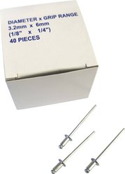 NITY ŚLEPE ALUMINIOWE 4 X  3,2 MM (40 SZT.) Nit ślepy Kunzer 800BN32   40 szt.