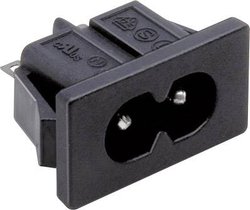 Złącze męskie IEC TRU COMPONENTS TC-2512023, styki: 2, 250 V, 2.5 A, 1 szt.