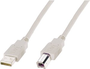 Kabel USB Digitus AK-300105-018-E, USB 2.0, Złącze męskie USB-A, Złącze męskie USB-B, 1.80 m