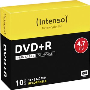 Płaska obudowa Intenso DVD + R 4,7 GB 16x10 DVD+R Intenso 4811652 10 szt.