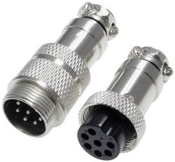 Złącze męskie okrągłe 453565, styki:7, 30 V/AC, 1 A, 1 zest.