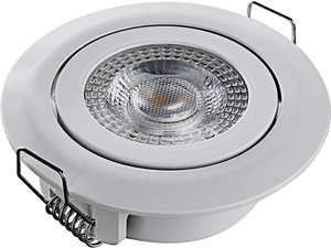 Reflektor do zabudowy LED Heitronic 500665 DL7202, 5 w, obrotowy, biały Oświetlenie wewnętrzne LED Heitronic DL7202 500665  5 W
