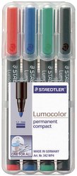 Staedtler uniwersalny długopis Lumocolor permanent, F 318-9WP4HZ, zestaw 4 szt., czarny Marker permanentny Staedtler Lumocolor permanent compact DRY SAFE