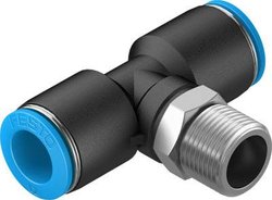 Złączka T FESTO QST-3/8-12    Średnica rury: 12 mm  Rozmiar gwintu: R3/8 1 szt.