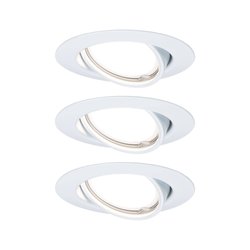 Oprawa wpuszczana LED Podstawa zestaw podstawowy obrotowa okrągła 90mm 20° GU10 3x4,5W 3x350lm 230V 3000K biała Lampa do zabudowy Paulmann Base 93422 Zestaw 3-elementowy 15 W 350 lm